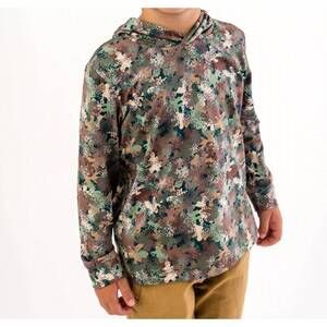 NEW RUFFLEBUTTS boys' long-sleeve little deer lodge performance hooded shirt in